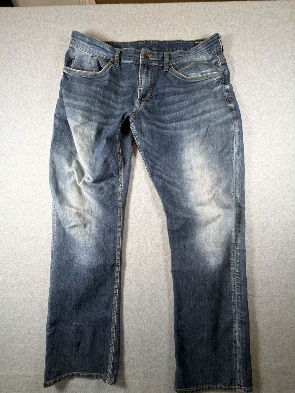 Buffalo Six-X Basic Straight Stretch Blue Jeans W36 L32